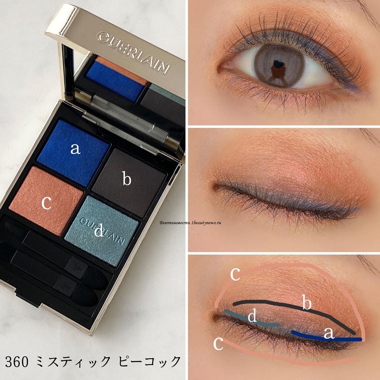 Guerlain Ombres G Eyeshadow Palette 2022 - 360 Mystic Peacock - Swatches