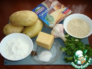 Пикантные картофельно-сырные палочки с кинзой и чесноком